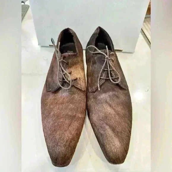 Lloyd Germany 1888 Oriza Brown Suede Pointed Toe Lace-up Classic Oxford Dress - Picture 2 of 11